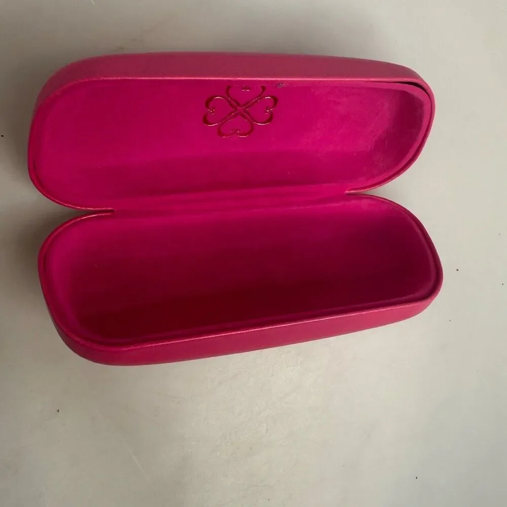 CANDIE'S Pink Sunglasses Eye Glasses Glass Hard Case Gold Lettering - EUC-